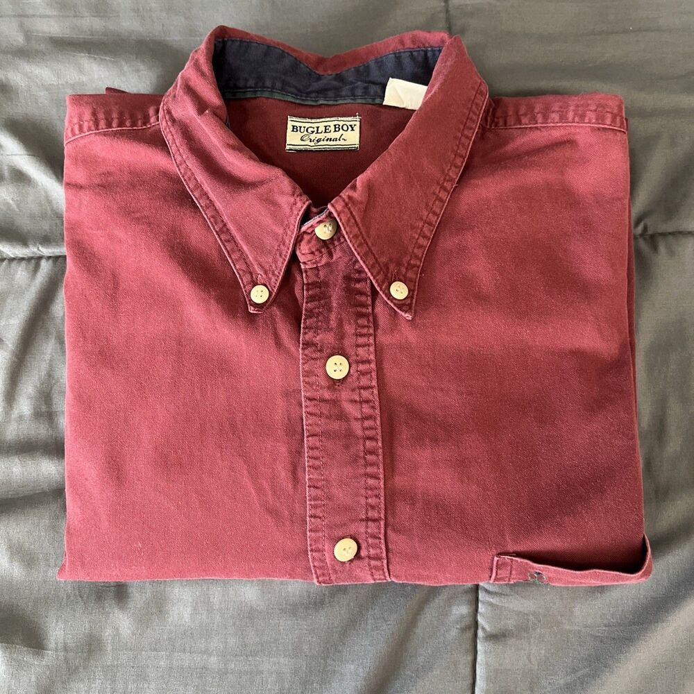 Bugle Boy Original Fit Button Down Shirt Red Size XL